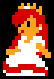 A redesign of Princess Peach's sprite from the NES game Super Mario Bros.