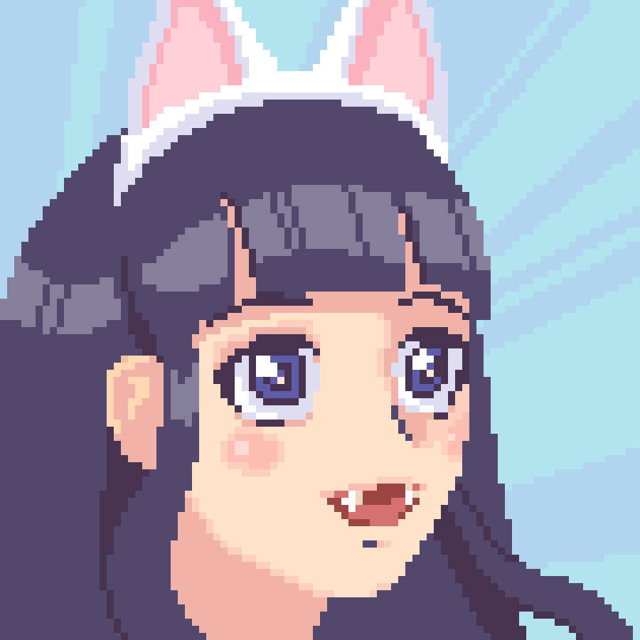 Pixel art of the character Hazuki from the mid-aughts anime 'Tsukuyomi Moon Phase.'